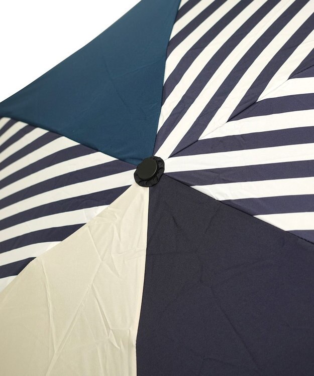 +RING 【UVカット95%以上】【UPF50＋】プラスリング ユニセックス 晴雨兼用 折傘 NVY/WHT T1316 紺