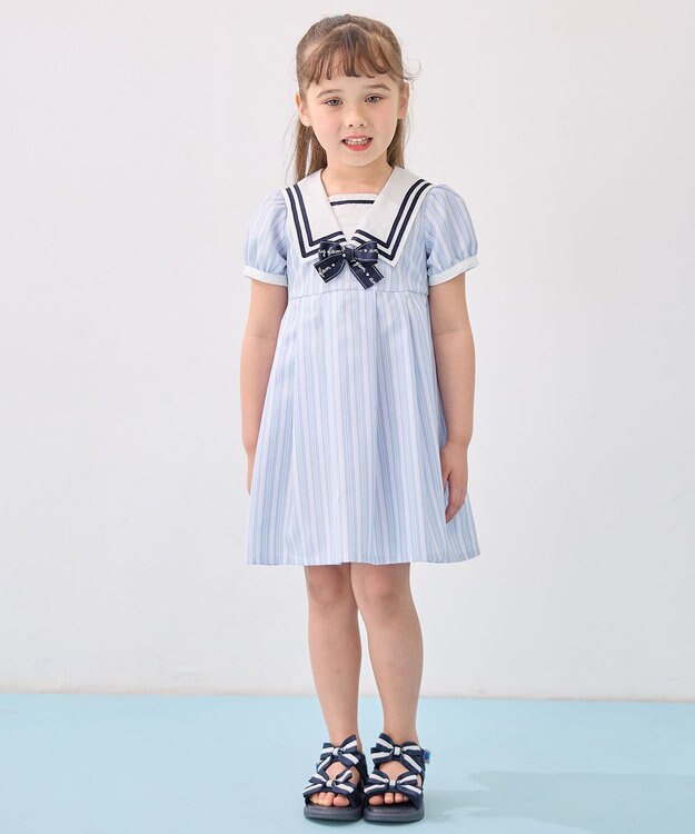 ANY KIDS セーラーワンピース サックスブルー