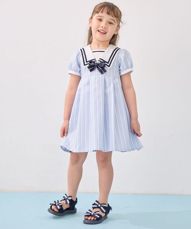 ANY KIDS セーラーワンピース サックスブルー