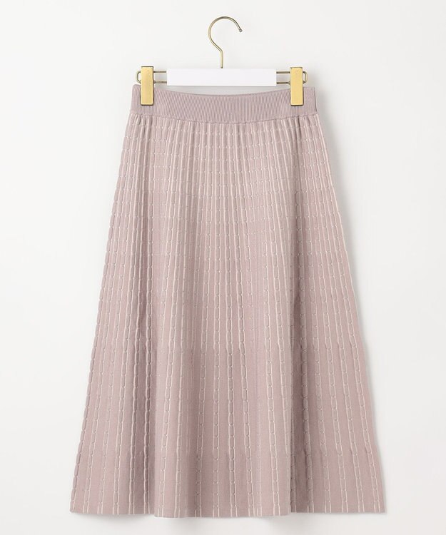 ANY SIS S 【低身長企画】バイカラーニットセットアップ ローズグレー