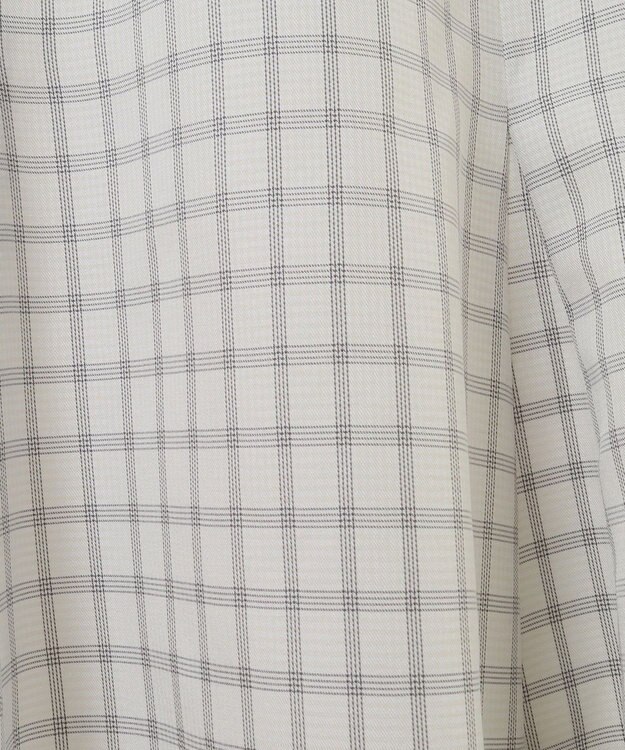 earth music&ecology 裾フレアチェックスカート Off White