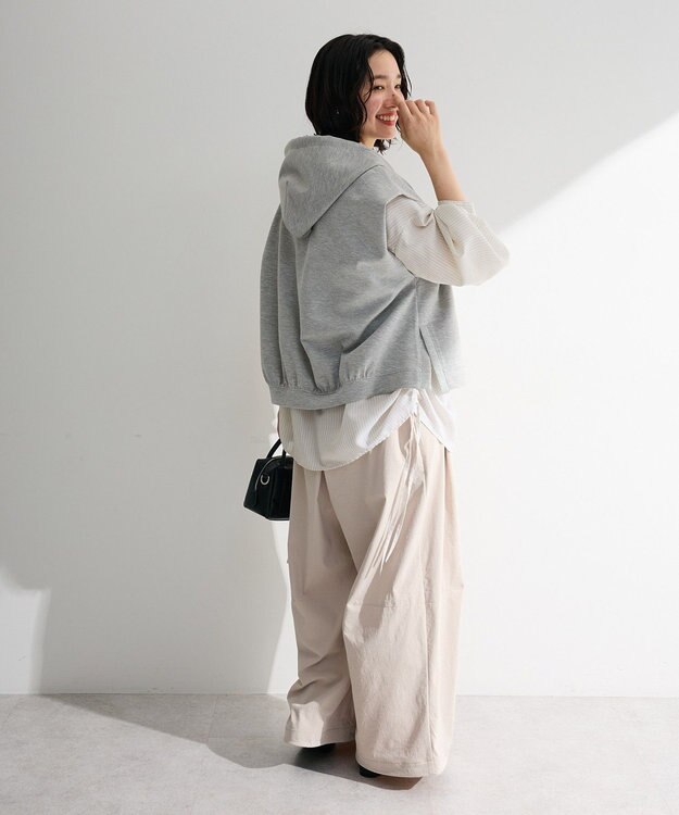 Green Parks フード付ベスト Gray Mixture