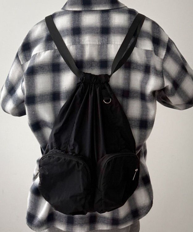 WEGO 【ユニセックス着用ITEM】ポケットデザインナップサック ブラック