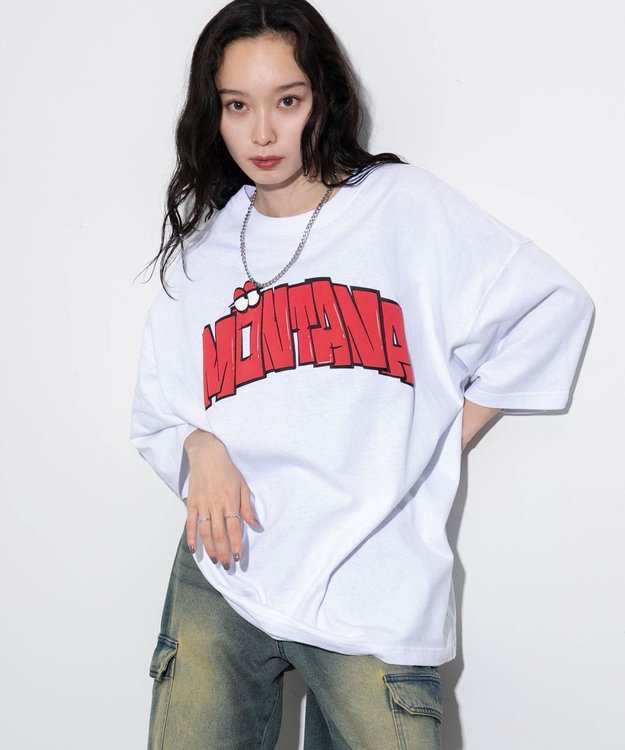 WEGO 【ユニセックス着用ITEM/ネックレス付き】アクセ付きグラフィックT（S） ホワイト