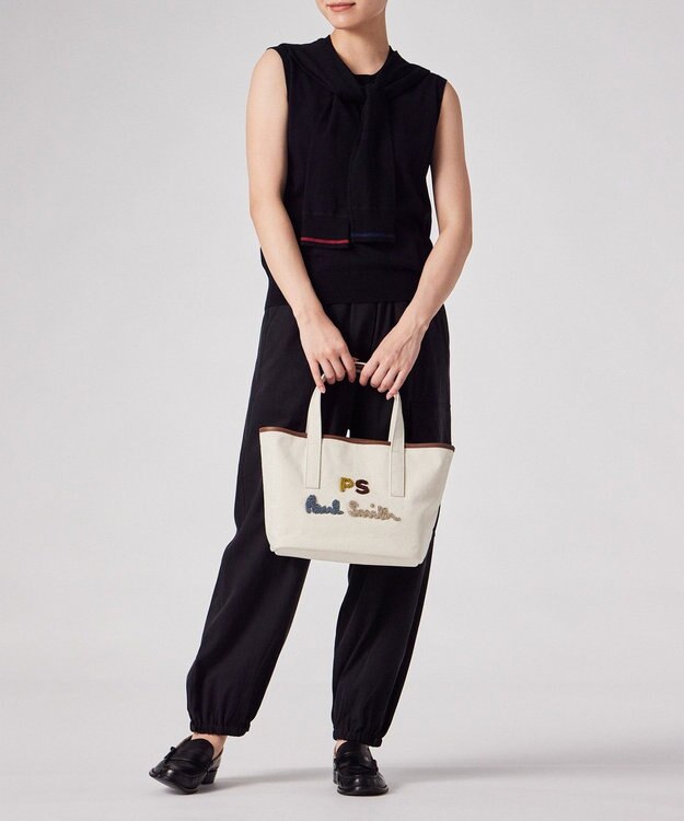 Paul Smith PSロゴエンブロイダリー ミニトートバッグ アイボリー