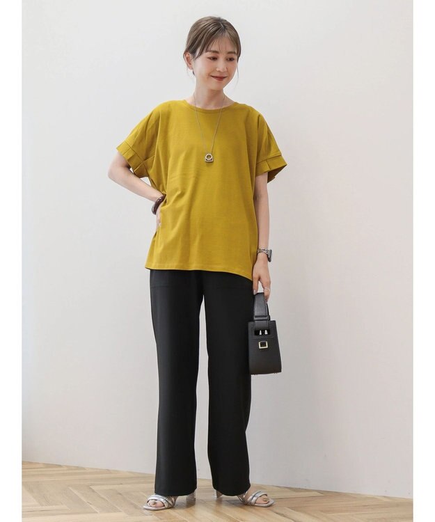 AMERICAN HOLIC 接触冷感袖タックカットプルオーバー Mustard