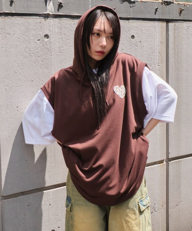 WEGO 【ユニセックス着用ITEM/2点SET】パーカーアンサンブルT（SS） ブラウン