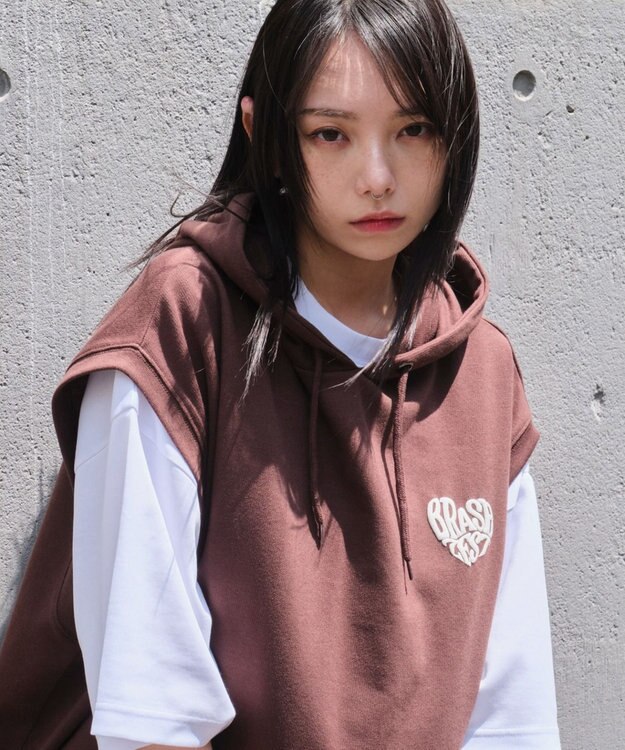 WEGO 【ユニセックス着用ITEM/2点SET】パーカーアンサンブルT（SS） ブラウン