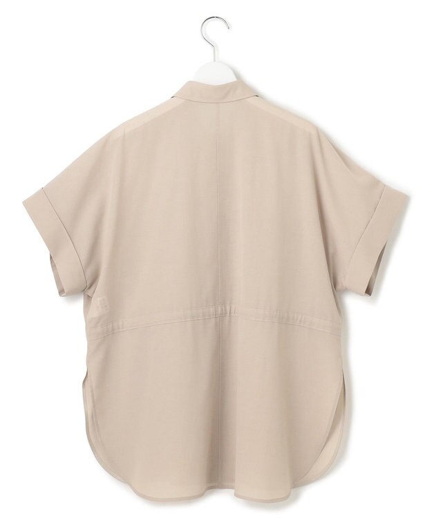 23区 【洗える】ライトシアーマットクロス ミリタリーディティール シャツ ベージュ系