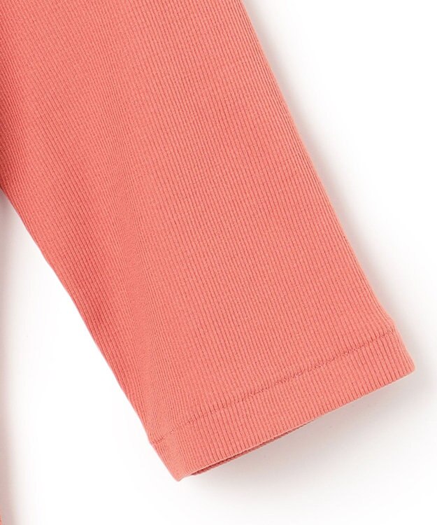 ICB 【洗える】Rib 5分袖 カットソー オレンジ系