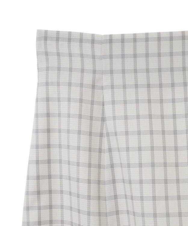 earth music&ecology 裾フレアチェックスカート Off White