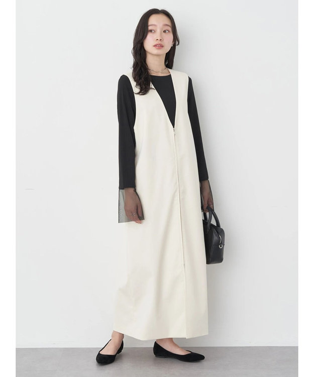 earth music&ecology ジップジレワンピース Ivory