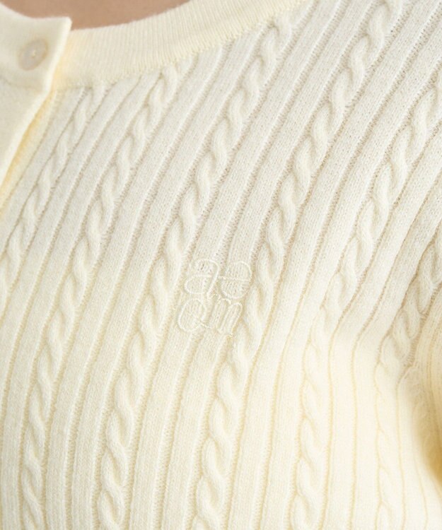 earth music&ecology ミニケーブルコンパクトカーディガン Yellow