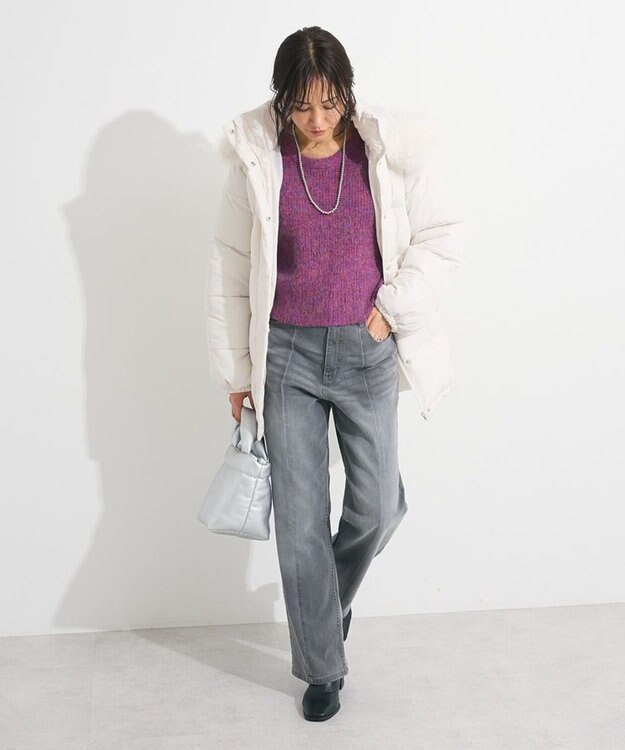 Green Parks ・ＥＬＥＮＣＡＲＥ　ＤＵＥ　ミックスシャギーニット Purple