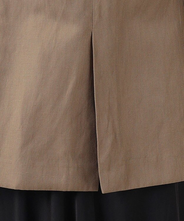 23区 【エステータ】ウールリネン レザートリミング ジャケット カーキ系