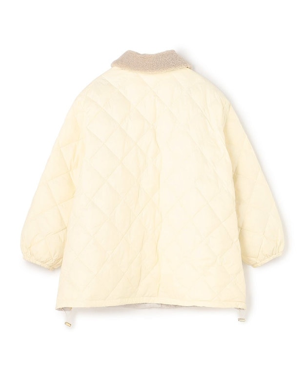 UNFILO L 【自宅で洗濯OK / ファー襟取り外し可能】TAIONコラボ ボア襟 リバーシブルダウン アイボリー