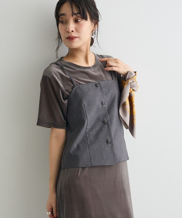 CRAFT STANDARD BOUTIQUE フロントボタンキャミビスチェ Charcoal Gray