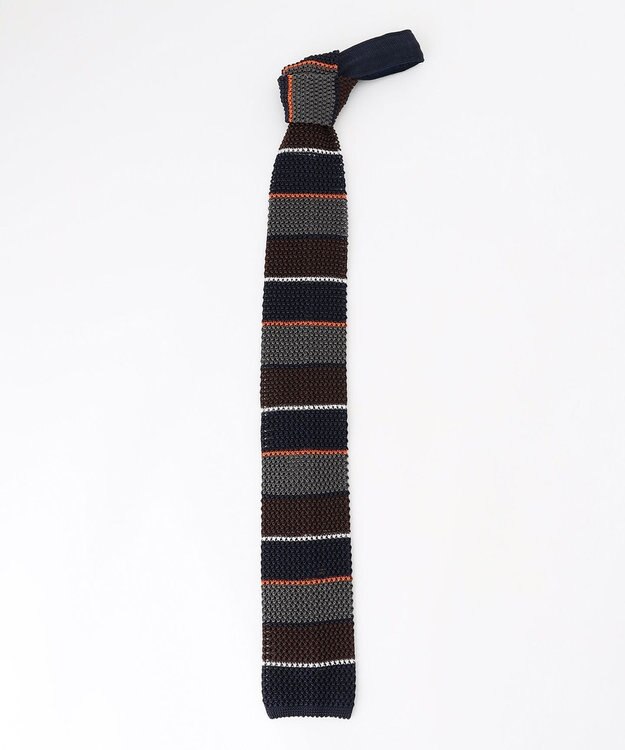 J.PRESS MEN 【J.PRESS KNIT TIE COLLECTION】ストライプ ニットネクタイ ブラウン系2
