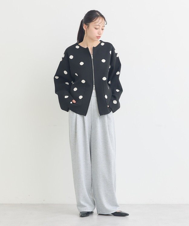 earth music&ecology レースレイヤード風スウェットパンツ Gray Mixture