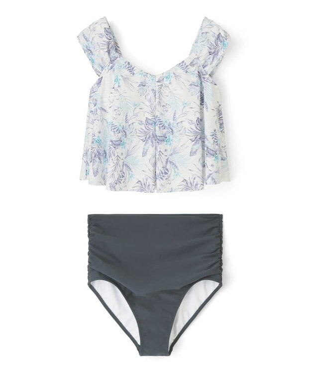 San-ai Resort（三愛水着楽園） プリントワンピ見えビキニ　9M・11L　【San-ai Resort（サンアイリゾート）】 ブルー