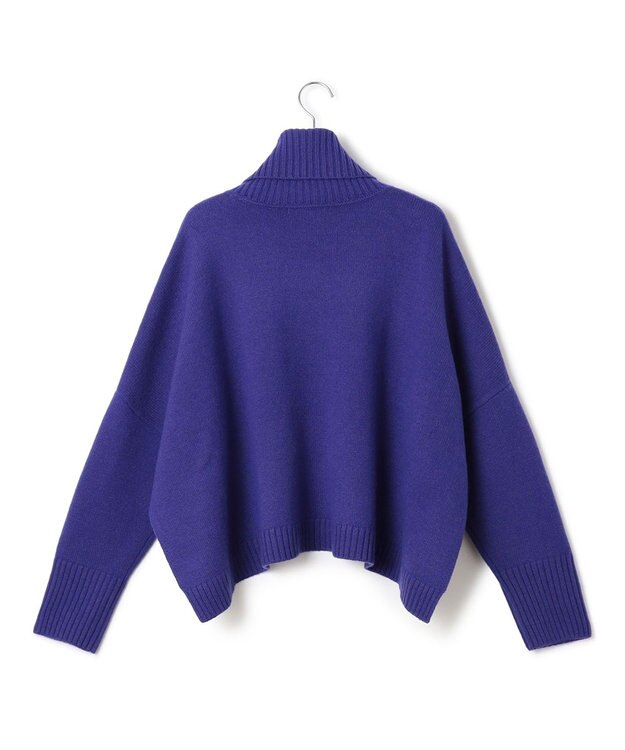 23区 L 【洗える】ウールカシミヤ ニットポンチョ パープル系