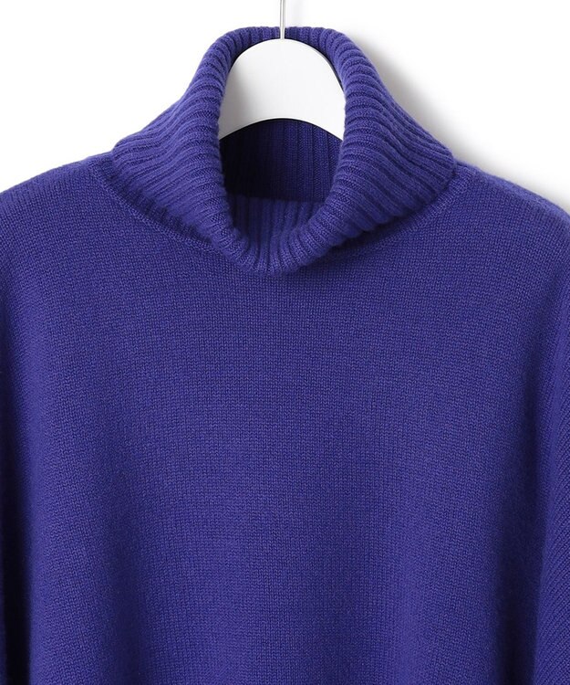 23区 【洗える】ウールカシミヤ ニットポンチョ パープル系