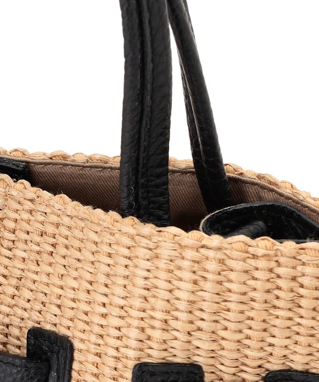 23区 【先行予約】VIOLAd'ORO イタリアンラフィアシート ベルトデザイン 2WAYトートバッグ ベージュ系