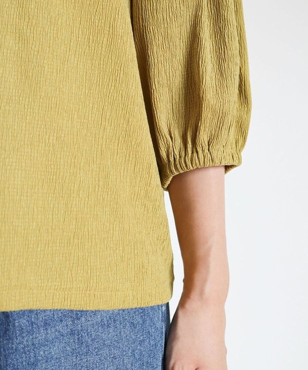 Green Parks ランタンスリーブ表面カットロゴプルオーバー Yellow