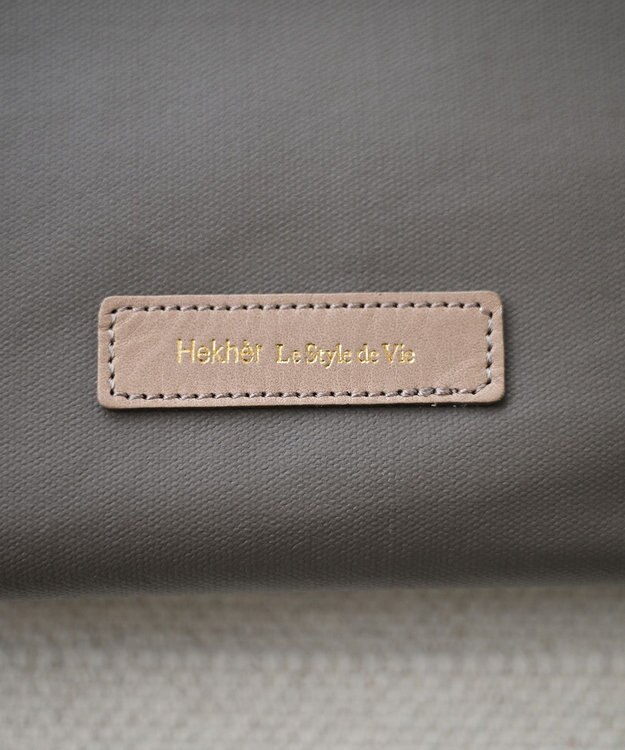 Hekhèr Le Style de Vie 新色追加【日本製】PUコートコットンキャンバス ショルダーバッグ グレージュ