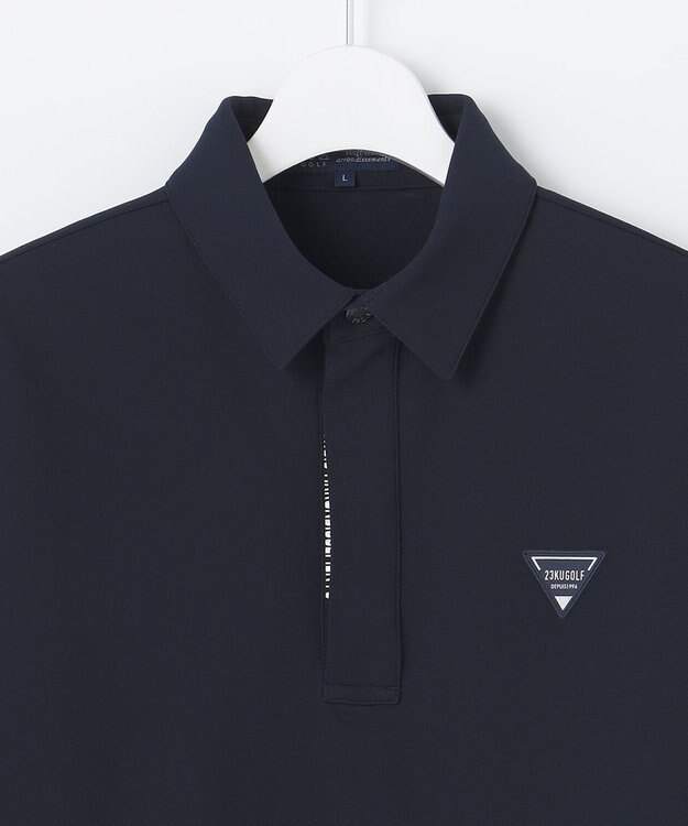 23区GOLF 【MEN】【吸水速乾・UVケア】ライトダンボール半袖シャツ 伸縮性に優れた高機能シャツ ネイビー系