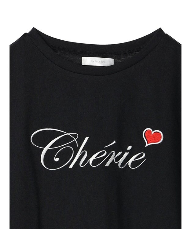 Green Parks ・ｓｗｉｎｇ　ｂｙ　ロゴ刺繍フレンチＴＥＥ Black