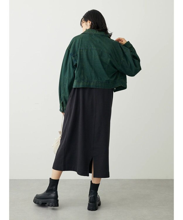 Green Parks ミニ裏毛ワンピース Black