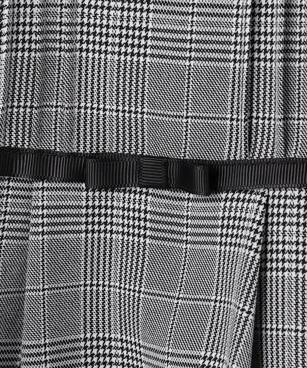 ANY KIDS 襟付き リボン 長袖ワンピース グレンチェック