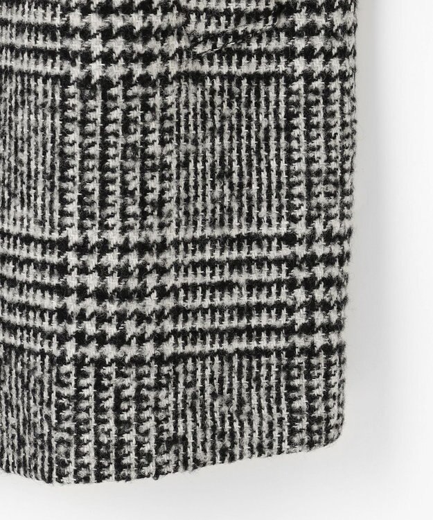 J.PRESS LADIES ループCheck ステンカラー コート ホワイト×ブラック系