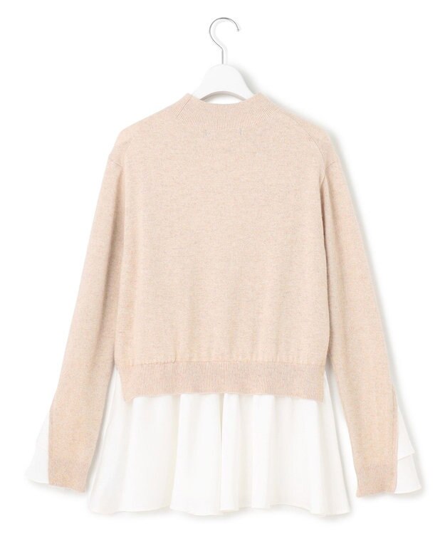 23区 L 【23区×Oggiコラボ】フレアサテンコンビ ラメニット ベージュ系