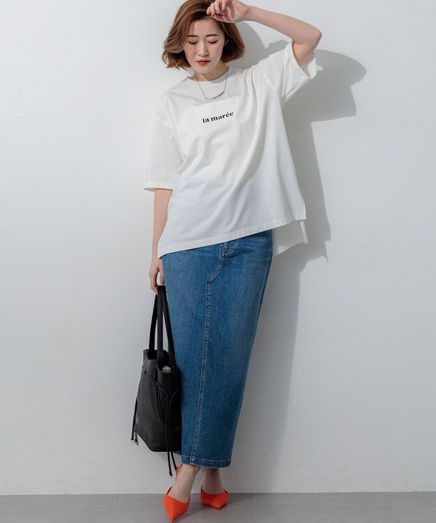 23区 【先行予約】la maree オーバーサイズ ロゴ Tシャツ ホワイト系