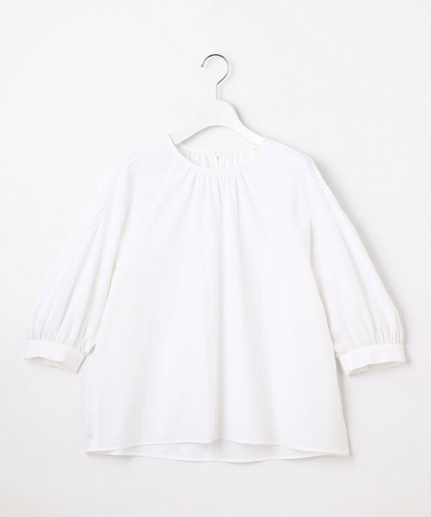 自由区 【カタログ掲載】シアーソフトシャンブレークロップド丈 ブラウス ホワイト