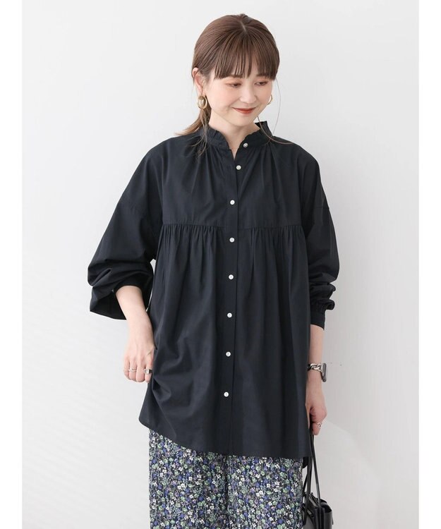 AMERICAN HOLIC サラックール／ＵＶカットフリルシャツチュニック Black