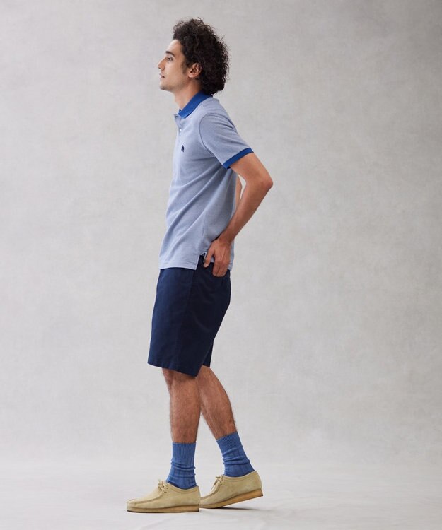 J.PRESS MEN 【大人気】アメリカンコットン鹿の子ボーダー バックブルポロシャツ ブルー系1