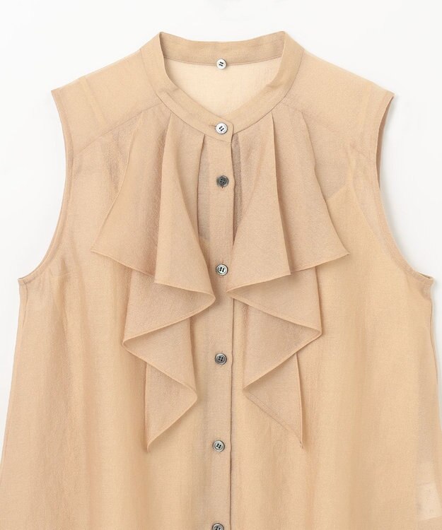 GRACE CONTINENTAL シアーボウタイノースリーブ ベージュ