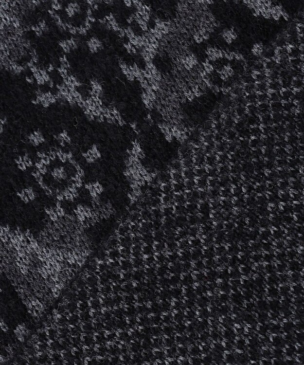 JOSEPH HOMME オーナメントブークレ　クルーネックニット ブラック系