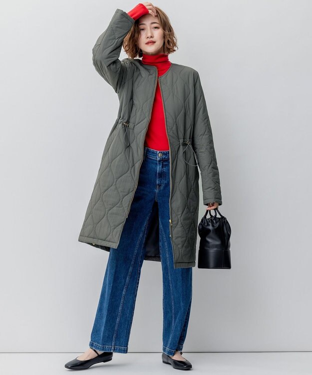 23区 【撥水加工】 中綿 ロング パディング アウター グレー系