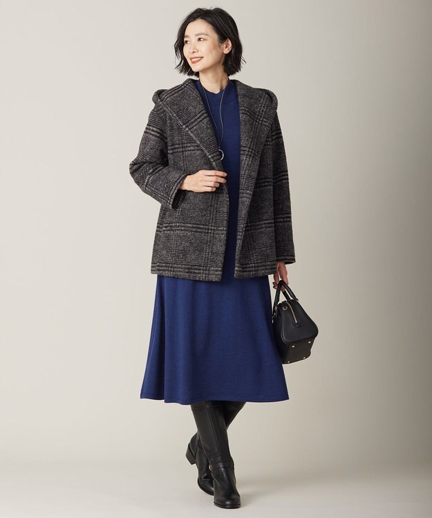 J.PRESS LADIES S 【洗える】EASY WOOL ニット ワンピース ブルー系