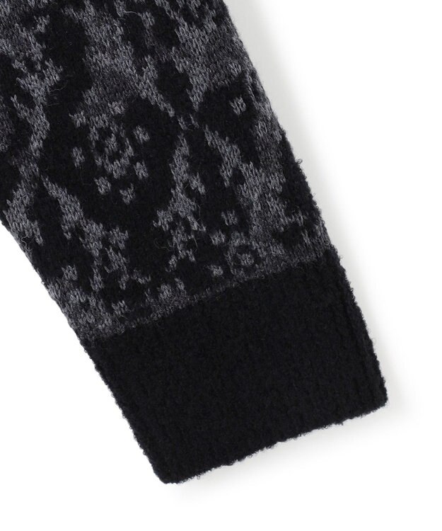 JOSEPH HOMME オーナメントブークレ　クルーネックニット ブラック系