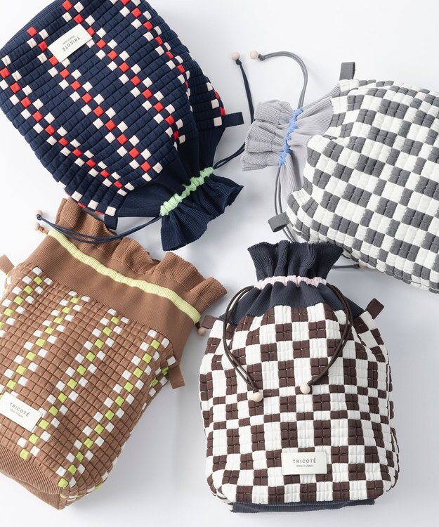 TRICOTE ピクセル巾着ポーチバッグ 87BROWN