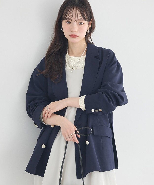 earth music&ecology ダブルジャケット Dark Navy