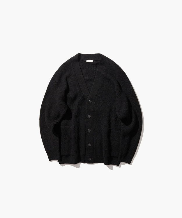 ATON HIGHLAND WOOL ALPACA | オーバーサイズカーディガン - UNISEX BLACK