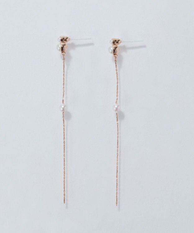 Phoebe 【金属アレルギー対応】ルミナスパールロングセラミックピアス　シャンパンゴールド シャンパンゴールド