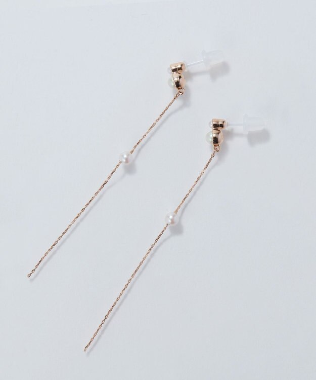 Phoebe 【金属アレルギー対応】ルミナスパールロングセラミックピアス　シャンパンゴールド シャンパンゴールド