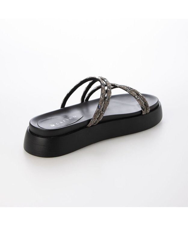 MODE ET JACOMO <carino>厚底ビジューサンダル ブラック